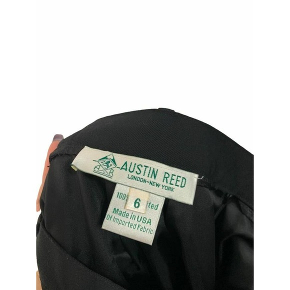 Austin Reed‎ Vintage Wool Skirt Midi Black Size 6 - Picture 6 of 7